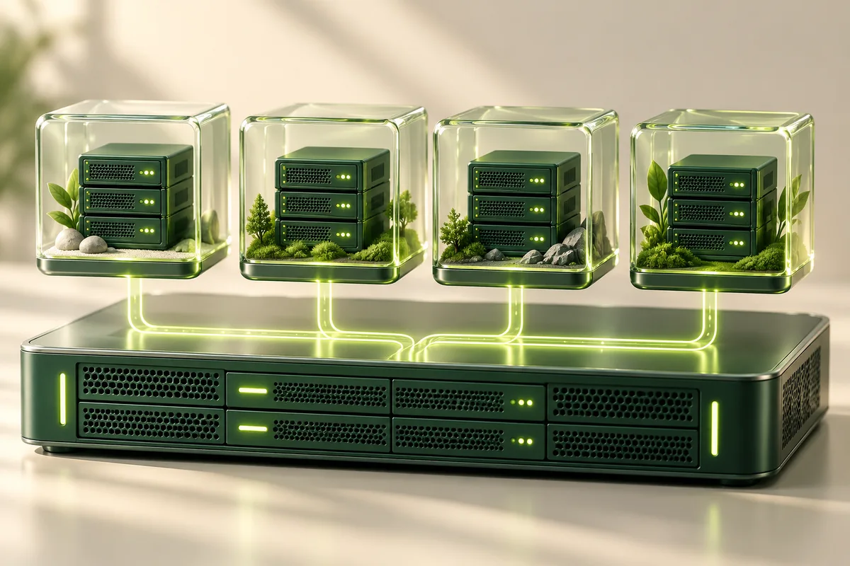 Isolated virtual server environments on a shared hardware platform